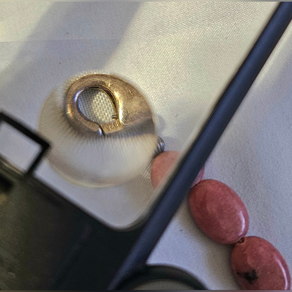 Carolyn Pollack Southwest Sterling Silver Pink Rhodonite Beaded Necklace Pendant - Picture 5 of 8